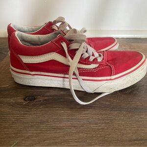 Vans Old Skool Red Low Sneaker Size 2.5